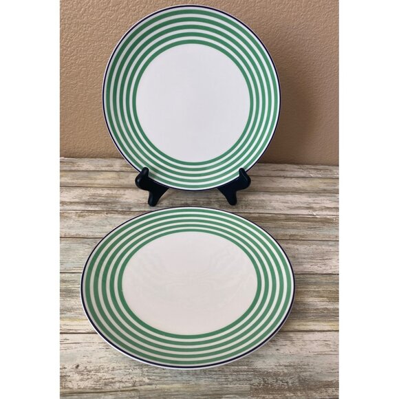 kate spade Other - Kate Spade Lenox Wickford Felix Street Green Stripe Dinner Plates Set of 2